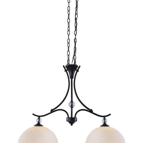 Brand New Patriot Lighting® Chantelle Matte Black 2-Light Island Light
