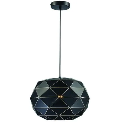 Brand New Patriot Lighting® Geona Black 1-Light Pendant