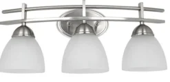 Brand New Patriot Lighting® Meila 3-Light Brushed Nickel Led Vanity Light