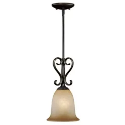 Brand New Patriot Lighting® Mavis Oil Brushed Bronze With Gold Accent 1-Light Mini Pendant