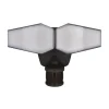 Brand New Patriot Lighting® Dualux Bronze Led Dual Head Motion Sensor Link Outdoor Security Flood Light