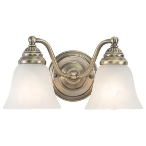 Brand New Patriot Lighting® Standford Antique Brass 2 Light Vanity Light