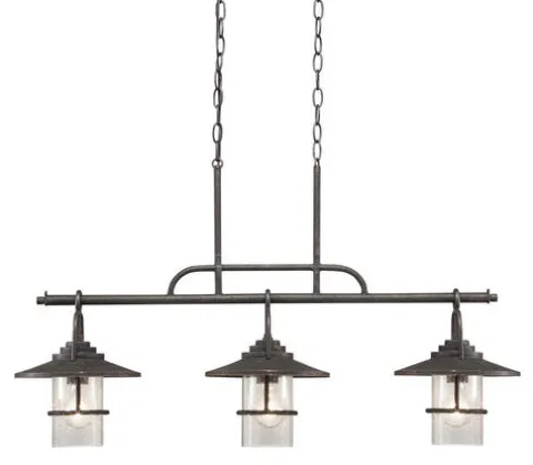 Brand New Patriot Lighting® Elegant Home 3 Light Miner Bronze Island Light