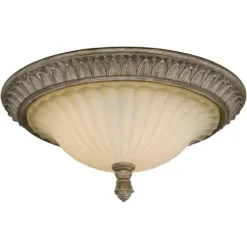 Brand New Patriot Lighting® Avenant French Bronze 3 Light Flush Mount Ceiling Light