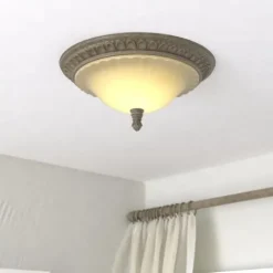 Brand New Patriot Lighting® Avenant French Bronze 3 Light Flush Mount Ceiling Light