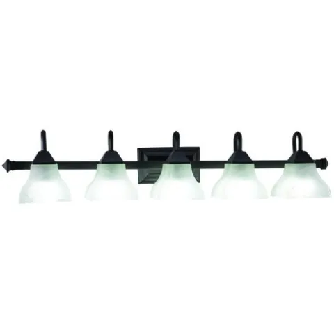 Brand New Patriot Lighting® Cardiff Oil Burnished Bronze 5 Light Vanity Light