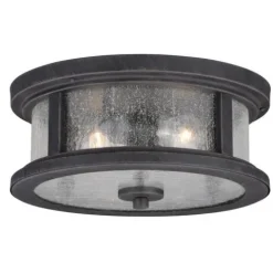 Brand New Patriot Lighting® Cumberland Rust Iron 2-Light Outdoor Flush Mount Light
