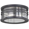 Brand New Patriot Lighting® Wrightwood Vintage Black 2-Light Outdoor Flush Mount Light