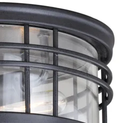 Brand New Patriot Lighting® Wrightwood Vintage Black 2-Light Outdoor Flush Mount Light