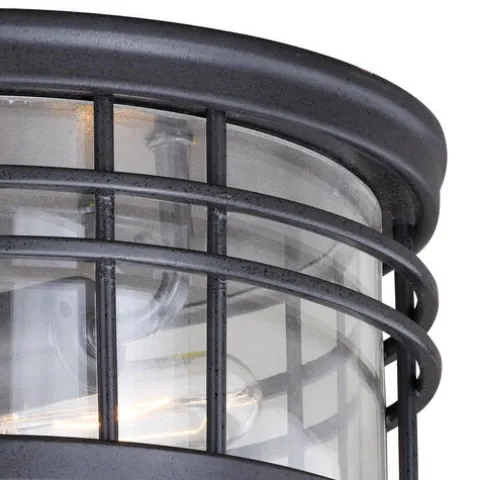 Brand New Patriot Lighting® Wrightwood Vintage Black 2-Light Outdoor Flush Mount Light