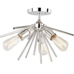 Brand New Patriot Lighting® Estelle Polished Nickel 3 Light Semi-Flush Mount Ceiling Light