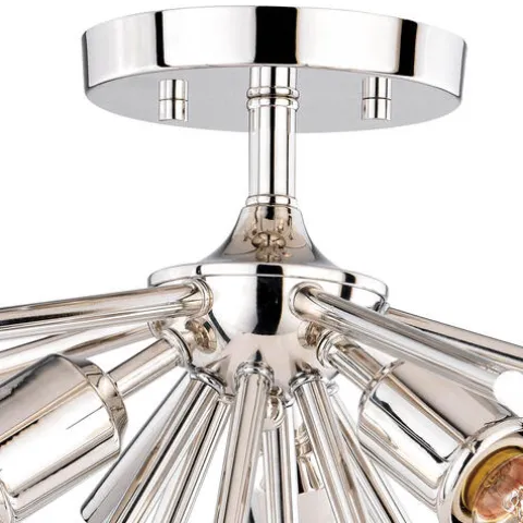 Brand New Patriot Lighting® Estelle Polished Nickel 3 Light Semi-Flush Mount Ceiling Light