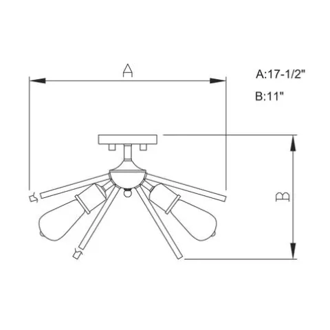 Brand New Patriot Lighting® Estelle Polished Nickel 3 Light Semi-Flush Mount Ceiling Light