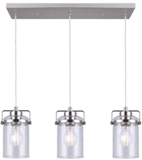Brand New Patriot Lighting® Jeneal 26″ Brushed Nickel 3-Light Island Light