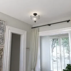 Brand New Patriot Lighting® Babylon Oil Burnished Bronze Semi-Flush Mount Ceiling Light