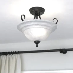 Brand New Patriot Lighting® Babylon Oil Burnished Bronze Semi-Flush Mount Ceiling Light