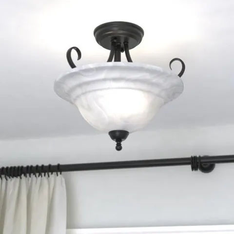 Brand New Patriot Lighting® Babylon Oil Burnished Bronze Semi-Flush Mount Ceiling Light