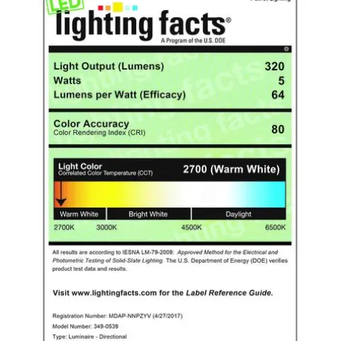 Brand New Patriot Lighting® Trella 1-Light White Led Track Lighting Head