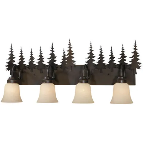 Brand New Patriot Lighting® Yosemite Burnished Bronze 4 Light Vanity Light