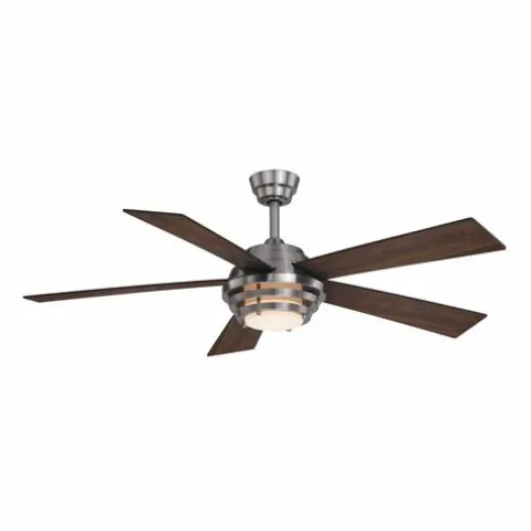 Brand New Patriot Lighting™ Kyoto 52″ Brushed Nickel Indoor Integrated Led Ceiling Fan