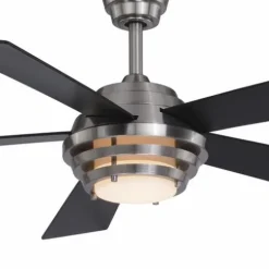 Brand New Patriot Lighting™ Kyoto 52″ Brushed Nickel Indoor Integrated Led Ceiling Fan