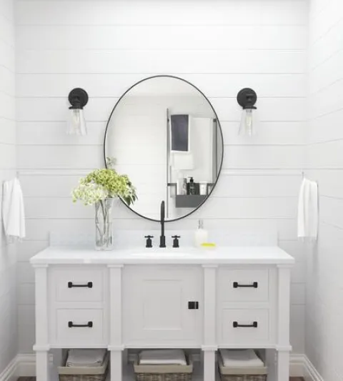 Brand New Patriot Lighting® Connell Matte Black 1-Light Vanity Light