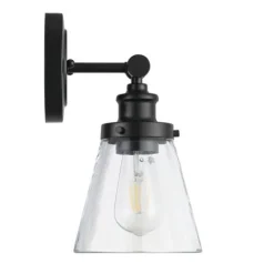 Brand New Patriot Lighting® Connell Matte Black 1-Light Vanity Light