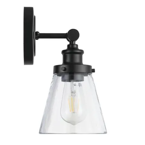 Brand New Patriot Lighting® Connell Matte Black 1-Light Vanity Light