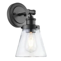 Brand New Patriot Lighting® Connell Matte Black 1-Light Vanity Light