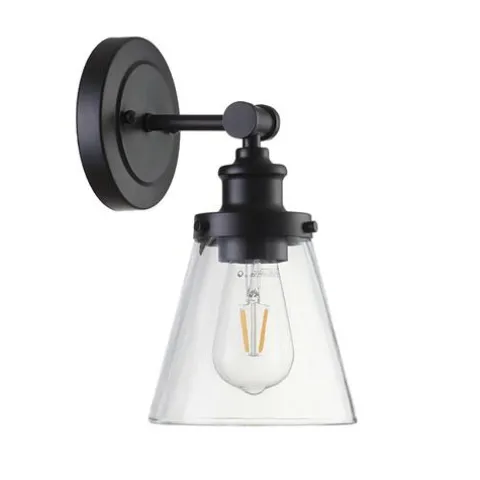 Brand New Patriot Lighting® Connell Matte Black 1-Light Vanity Light