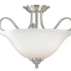 Brand New Patriot Lighting® Samantha Satin Nickel 3-Light Semi-Flush Mount Ceiling Light