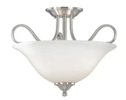 Brand New Patriot Lighting® Samantha Satin Nickel 3-Light Semi-Flush Mount Ceiling Light