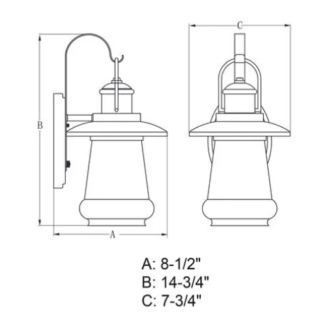 Brand New Patriot Lighting® Dualux® Bridgeport Oil-Rubbed Bronze Outdoor Wall Light