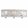 Brand New Patriot Lighting® Bea White Wash Faux Wood And Galvanized 3-Light Vanity Light