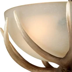 Brand New Patriot Lighting® Yoho Black Walnut Antler Semi-Flush Mount Ceiling Light