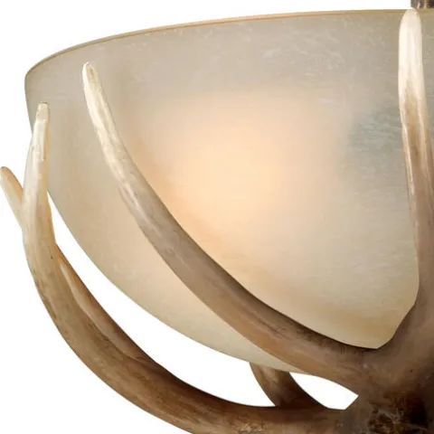 Brand New Patriot Lighting® Yoho Black Walnut Antler Semi-Flush Mount Ceiling Light