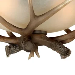 Brand New Patriot Lighting® Yoho Black Walnut Antler Semi-Flush Mount Ceiling Light