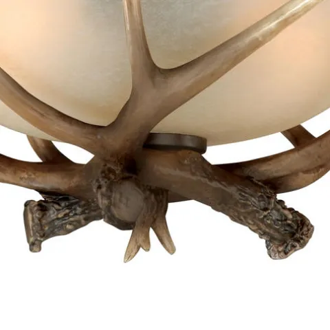 Brand New Patriot Lighting® Yoho Black Walnut Antler Semi-Flush Mount Ceiling Light