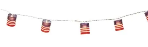 Budget Patriot Lighting® 8′ 8″ 10-Light Patriotic Flag String Light