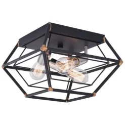 Budget Patriot Lighting® Bartlett Oil Rubbed Bronze 3 Light Flush Mount Ceiling Light