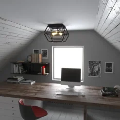 Budget Patriot Lighting® Bartlett Oil Rubbed Bronze 3 Light Flush Mount Ceiling Light
