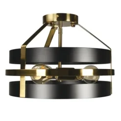 Budget Patriot Lighting® Banan Matte Black 3-Light Semi-Flush Mount Ceiling Light