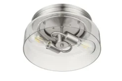 Budget Patriot Lighting® Belen Brushed Nickel 2-Light Flush Mount Ceiling Light