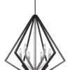 Budget Patriot Lighting® Dryden Matte Black And Brushed Nickel 6-Light Pendant