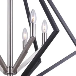 Budget Patriot Lighting® Dryden Matte Black And Brushed Nickel 6-Light Pendant
