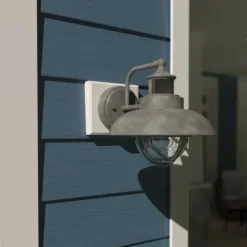Budget Patriot Lighting® Dualux® Harwich Textured Gray Outdoor Wall Light