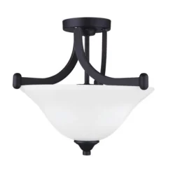 Budget Patriot Lighting® Dee Rubbed Antique Bronze 2-Light Semi-Flush Mount Ceiling Light