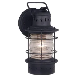 Budget Patriot Lighting® Hyannis Textured Black Outdoor Wall Light