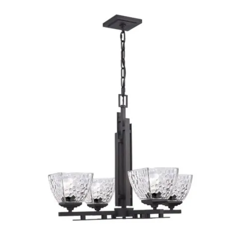 Budget Patriot Lighting® Hakley 4-Light Textured Bronze Chandelier