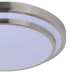 Budget Patriot Lighting® Helos 20-1/2″ Satin Nickel Led Flush Mount Ceiling Light